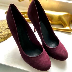 Burgundy suede Office of London high heels
